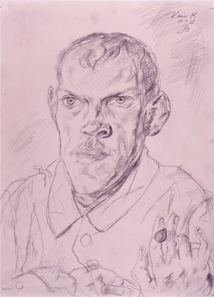 Beckmann, Porträt eines Soldaten mit Zigarre
