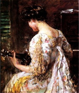 Beckwith James Carroll Woman with Guitar. Free illustration for personal and commercial use.