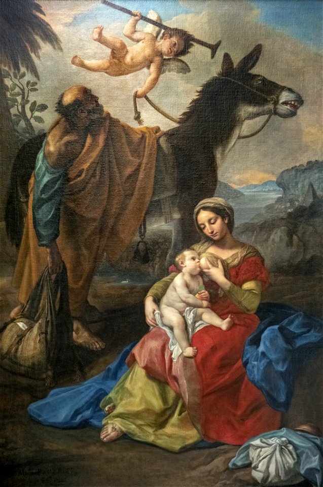 Beaux-Arts de Carcassonne - Repos de la Sainte Famille pendant la fuite en Egypte 1750 - Marco Benefial 260x175 892.51.270 Joconde04400000361