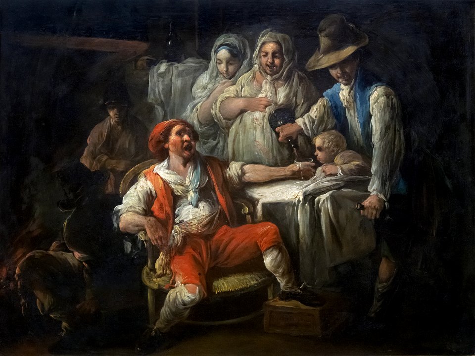 Beaux-Arts de Carcassonne - Scène de beuverie 1778 - Jacques Gamelin Joconde04400001343