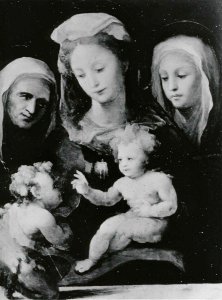 Beccafumi, seguace - Madonna con Bambino con san Giovannino tra sant'Anna e santa, Collezione privata, Firenze