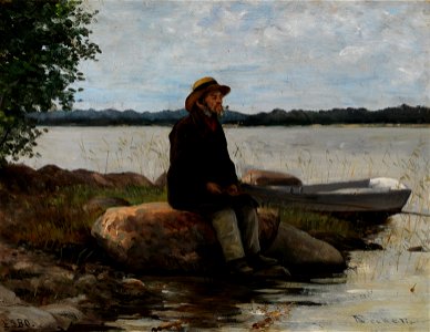 Becker von, Adolf - An angler - Google Art Project