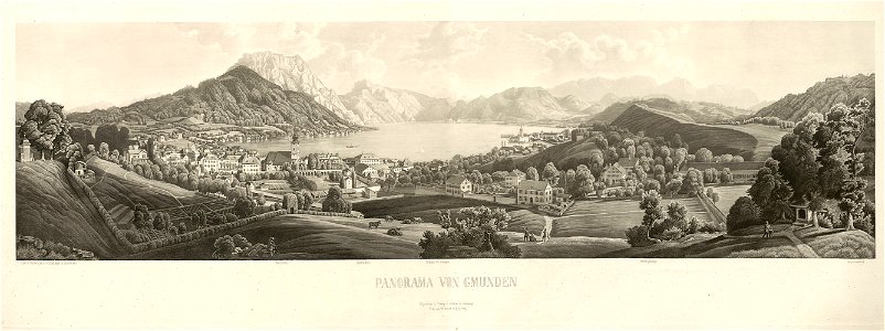 Beda Weinmann Panorama von Gmunden G 1172 IV