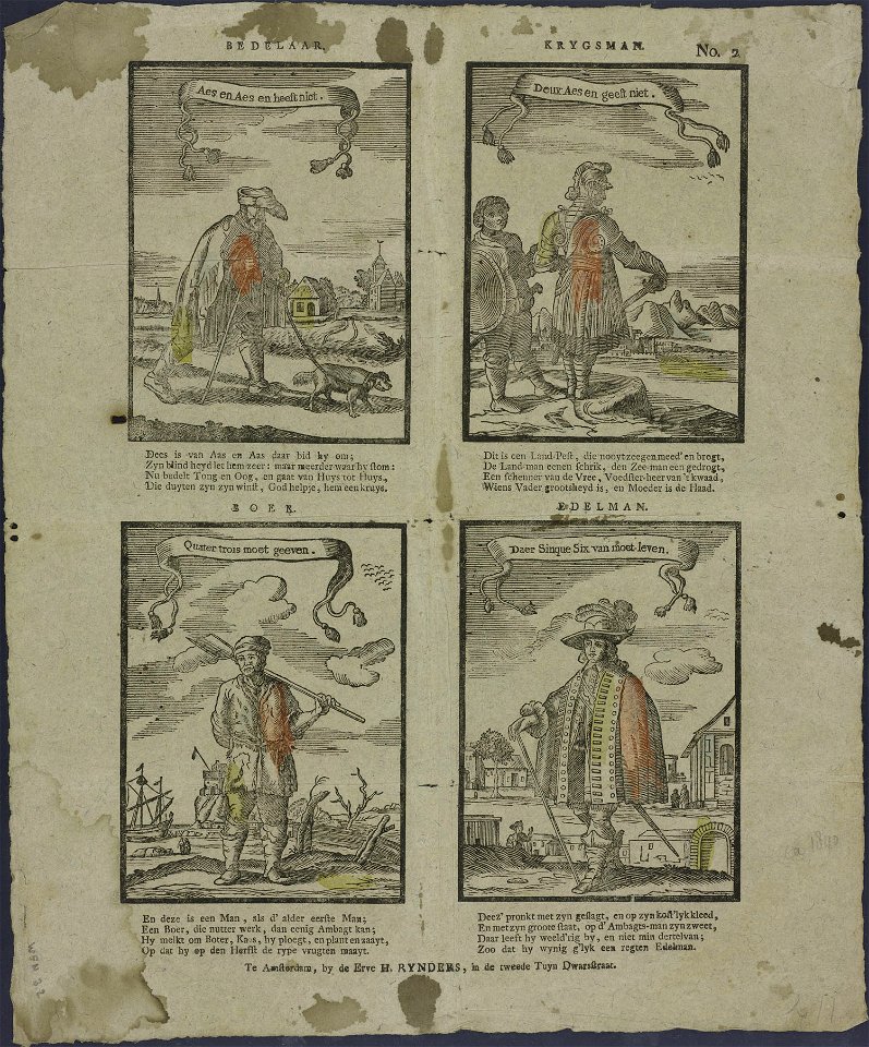 Bedelaar. Krygsman. Boer. Edelman-Catchpenny print-Borms 0966