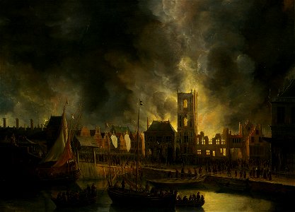 SA 40246-De brand van het oude stadhuis op de Dam (7 juli 1652)