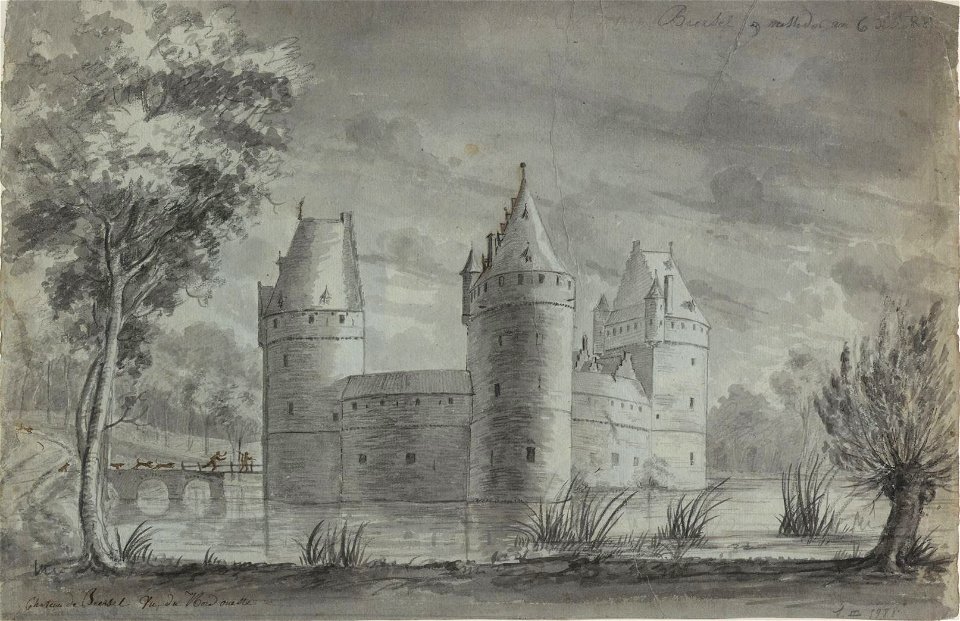 Beersel 9 messidor an 6 deso RF - Chateau de Beersel Vu du Nord oueste