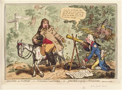 Begging no robbery; - ie - voluntary contribution; - or - John Bull escaping a forced loan by James Gillray