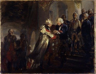 Begegnung Friedrichs II. mit Kaiser Joseph II. in Neiße im Jahre 1769 Skizze