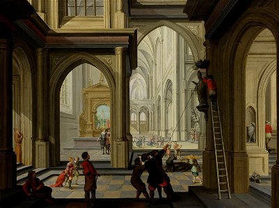 Beeldenstorm in een kerk Rijksmuseum SK-A-4992