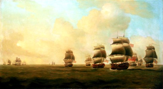 Beginning of Knowles' action off Havana, 1 October 1748 RMG BHC0373