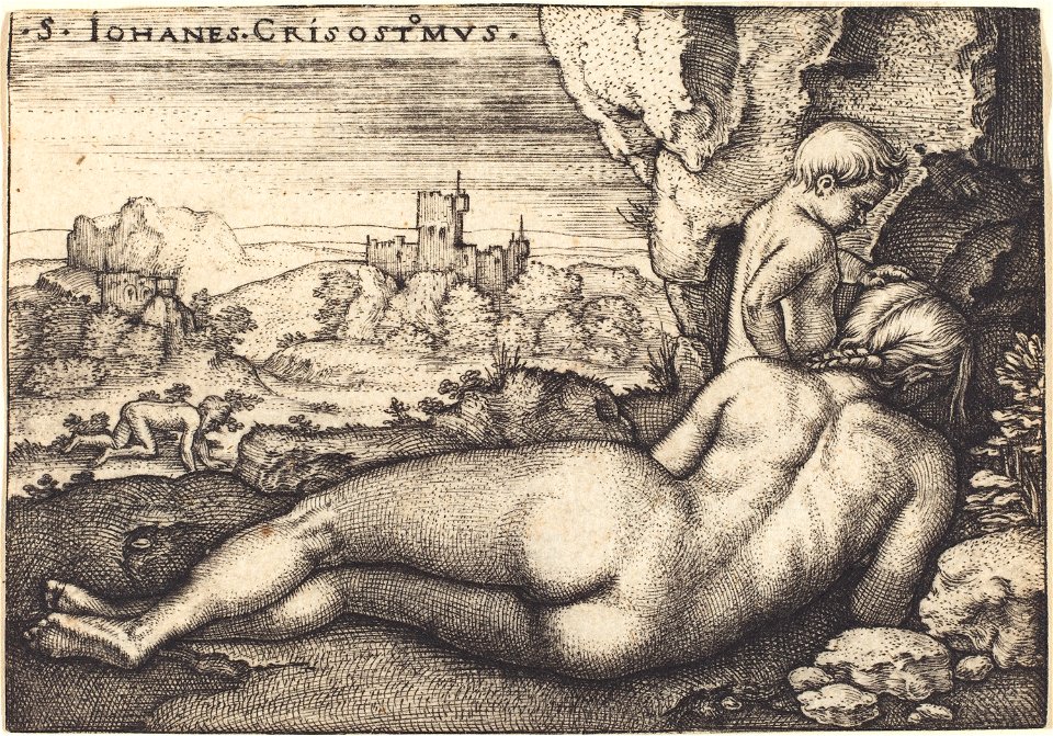 Sebald Beham - Buße des heiligen Johannes Chrysostomos (Washington)
