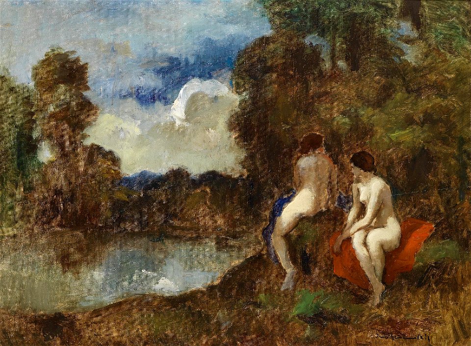 Bela Ivanyi-Grünwald Zwei Nackte am Teich