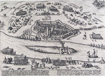 Beleg van Rijnsberch - Siege of Rheinberg in 1598 by Mendoza (Frans Hogenberg)