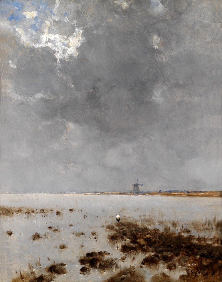 Bela von Spanyi Meereslandschaft mit Mühle
