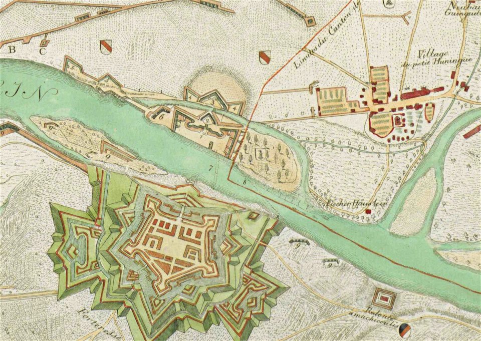 Belagerung Brueckenkopf Festung Hueningen 1796-1797 Ausschnitt