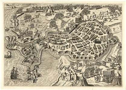 Beleg van Bergen op Zoom (1588) door Parma - Siege of Bergen op Zoom in 1588 by Alexander Farnese, Duke of Parma (Bartholomeus Willemsz. Dolendo)