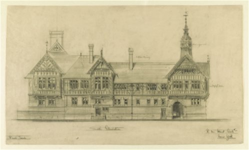 Belcourt, summer estate for Oliver H.P. Belmont, Newport, R.I. Side elevation) - R.M. Hunt archt LCCN2015645540