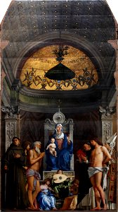 Giovanni Bellini - Madonna in trono col Bambino e santi detta pala di San Giobbe