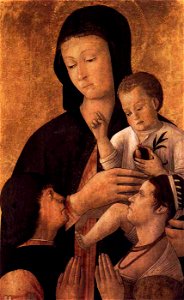 Bellini Madonna and Child with Donors. Free illustration for personal and commercial use.