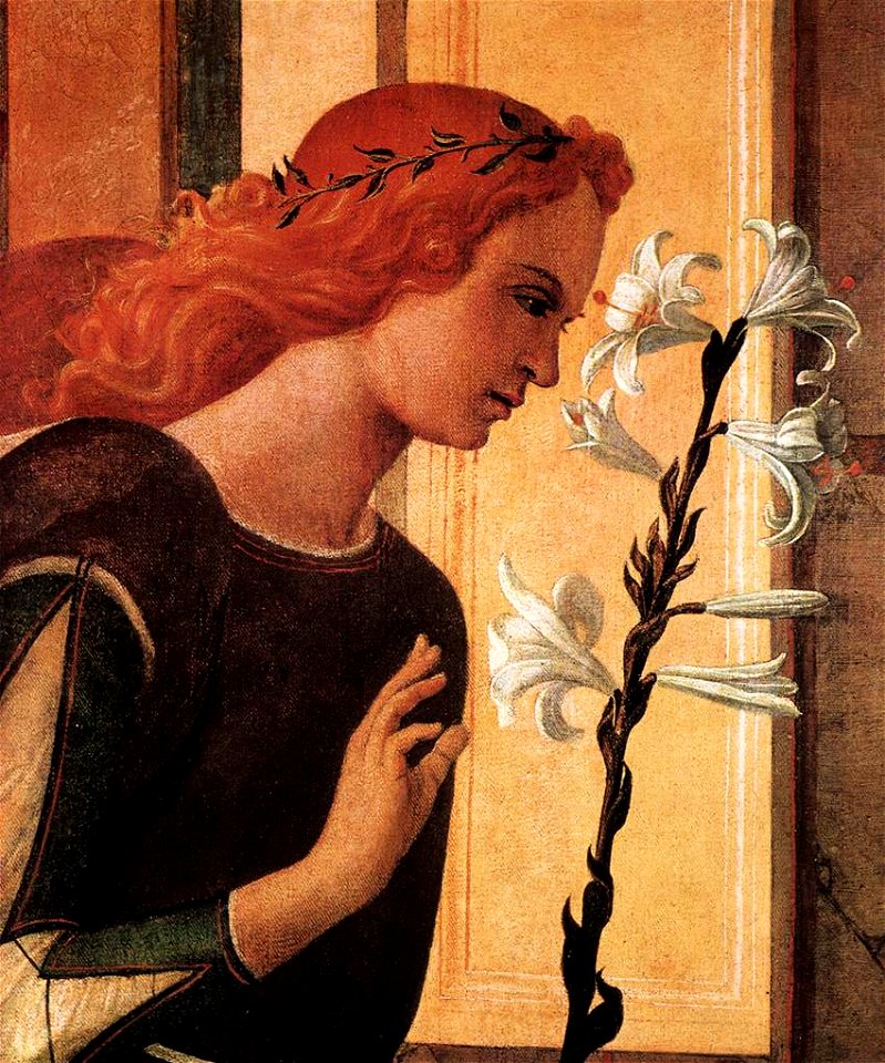 Bellini, Giovanni - Angel Announcing, detail