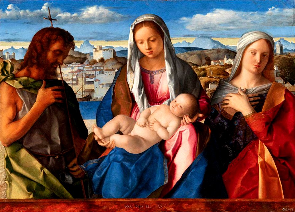 Bellini, Giovanni - Madonna col Bambino tra il Battista e una Santa - Accademia Venice
