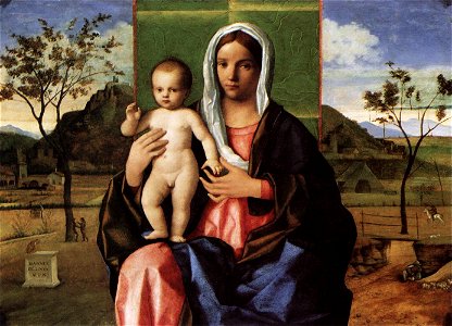 Giovanni Bellini - Madonna and Child Blessing - WGA1774. Free illustration for personal and commercial use.