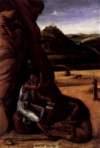 Giovanni Bellini - St Jerome in the Desert - WGA01622. Free illustration for personal and commercial use.