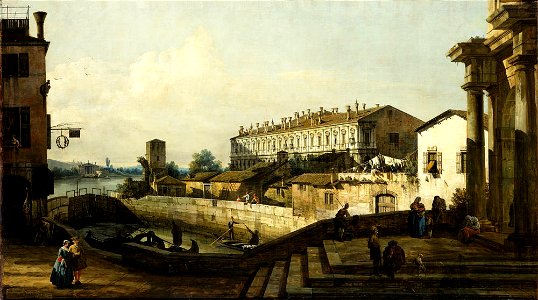 Bellotto - Capriccio mit der Schleuse von Dolo, 1748, Gal.-Nr. 603