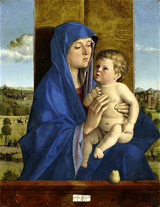 Bellini, Giovanni - Madonna di Alzano - Accademia Carrara. Free illustration for personal and commercial use.