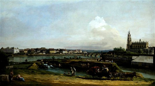 Bellotto - Dresden vom linken Elbufer unterhalb der Festungswerke, 1748, Gal.-Nr. 607