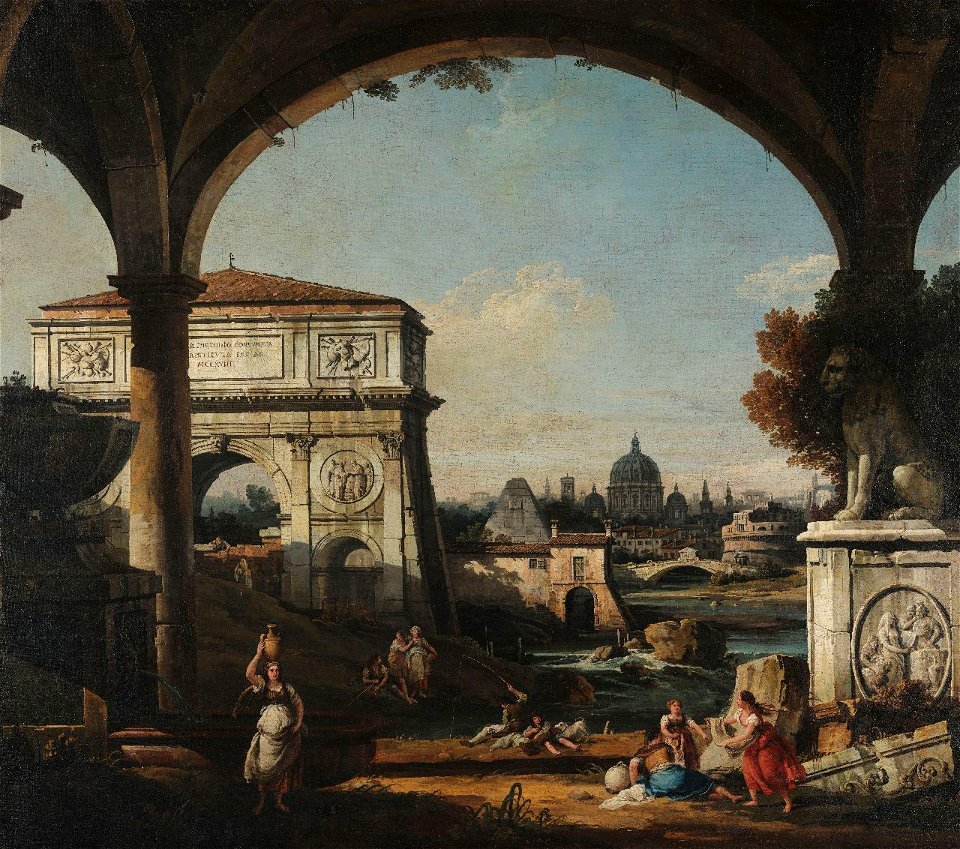 Bellotto - Capriccio romano con arco trionfale, 1740 ca., Inv. 236