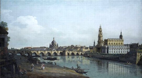 Bellotto - Dresden vom rechten Elbufer unterhalb der Augustusbrücke, 1748, Gal.-Nr. 606