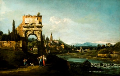 Bellotto - Capriccio with a Roman Arch, c. 1745, CMA 1962.22
