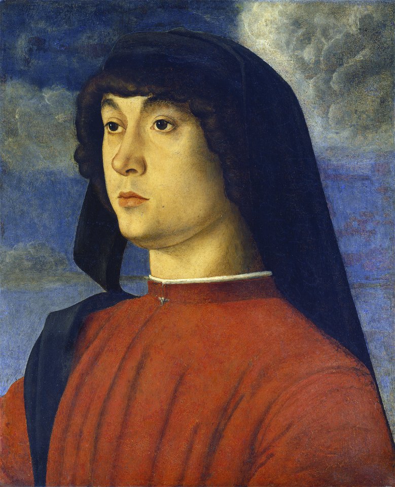 Giovanni Bellini Portrait Young Man Red