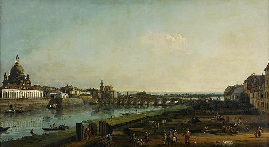 Bellotto - Dresden vom rechten Elbufer oberhalb der Augustusbrücke, 1747, Gal.-Nr. 602