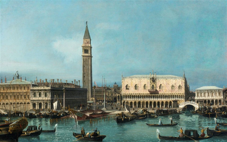Bellotto - Attributed to - VIEW OF THE MOLO FROM THE BACINO DI SAN MARCO, lot.499