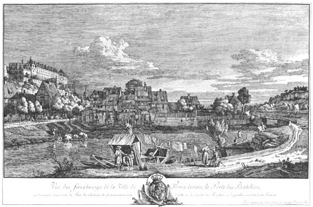 Bellotto Radierung Pirna Schifftorvorstadt