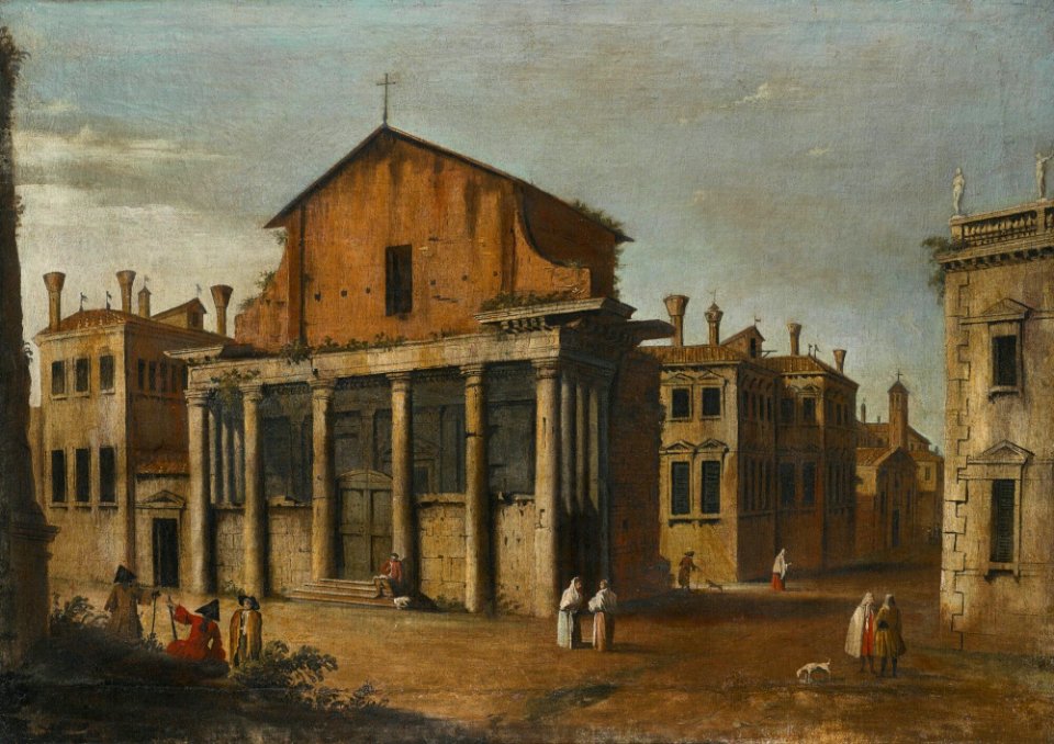 Bellotto - Follower of - ROME, A VIEW OF THE TEMPLE OF ANTONINUS AND FAUSTINA, lot.904