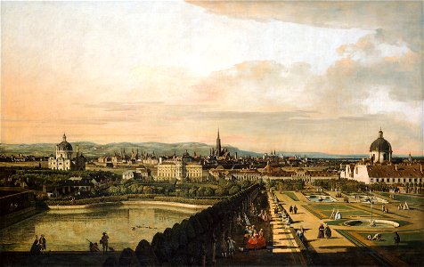 Bernardo Bellotto, called Canaletto - Vienna Viewed from the Belvedere Palace - Google Art Project. Free illustration for personal and commercial use.