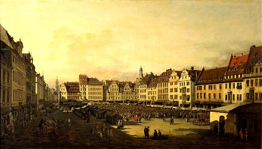 Bellotto - Der Altmarkt in Dresden von der Seegasse aus, um 1750-51, Gal.-Nr. 615