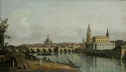 Bellotto - Dresden vom rechten Elbufer unterhalb der Augustusbrücke, Um 1751-53, Gal.-Nr. 630
