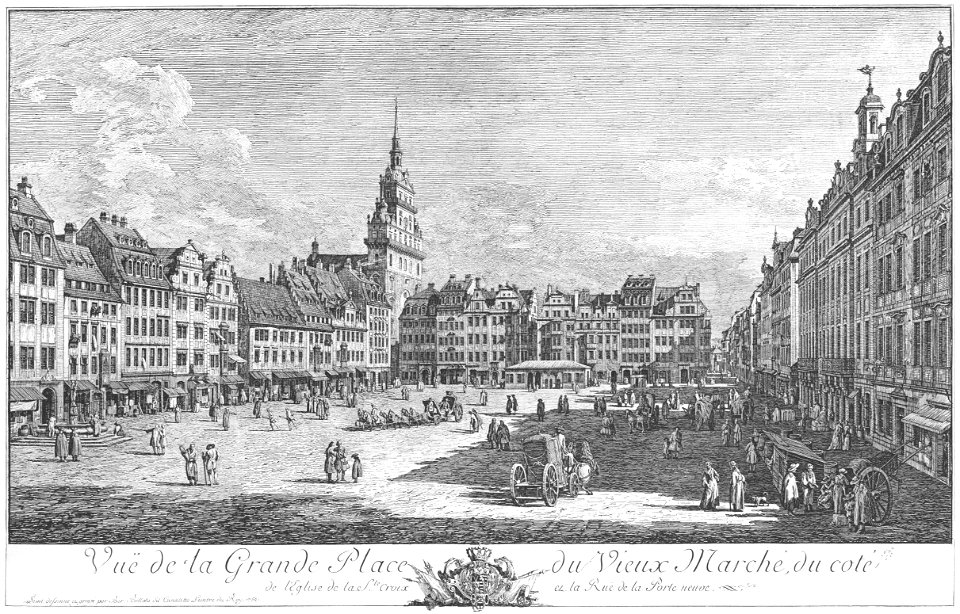 Bellotto Radierung Altmarkt von Schlossgasse aus