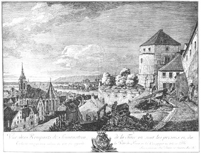 Bellotto Radierung Sonnenstein nach Nordwesten