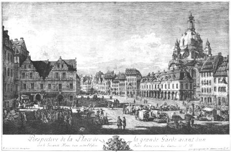 Bellotto Radierung Neumarkt mit Hauptwache