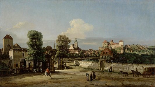 Bellotto - View of Pirna from the West, from the Corner of Wide Street, 1750s, ГЭ-213. Free illustration for personal and commercial use.
