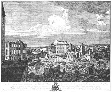 Bellotto Radierung Ruinen Pirnaische Vorstadt