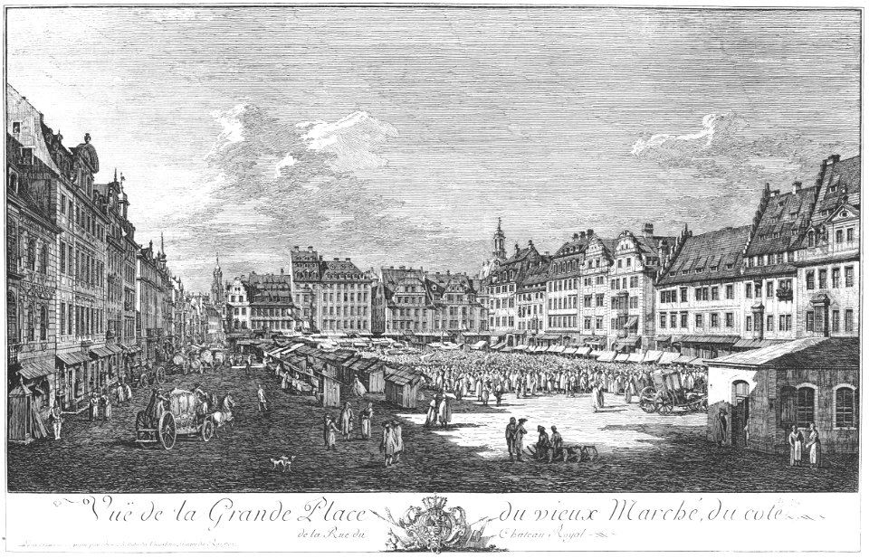 Bellotto Radierung Altmarkt von Seegasse aus