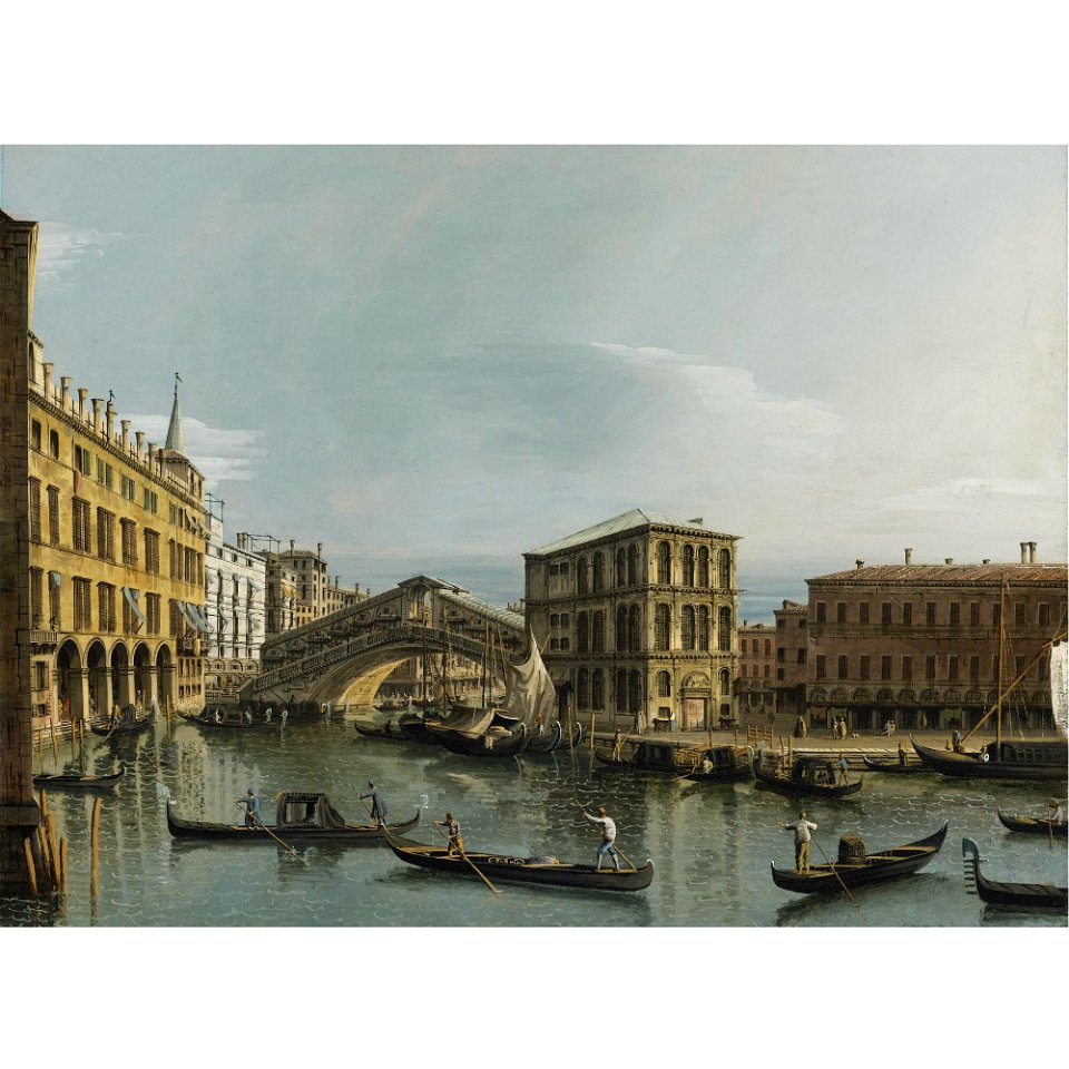 Bellotto - VENICE; VIEW OF THE GRAND CANAL WITH THE RIALTO BRIDGE, SEEN FROM THE NORTH, THE FONDACO DEI TEDESCHI AT LEFT, lot.114