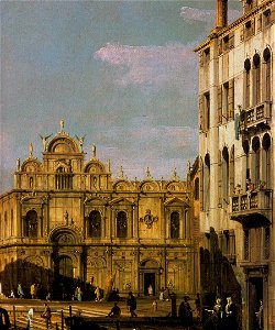 Bernardo Bellotto, il Canaletto - Rio dei Mendicanti with the Scuola di San Marco (detail) - WGA01810