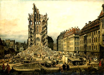 Bellotto - Die Trümmer der ehemaligen Kreuzkirche zu Dresden, 1765, Gal.-Nr. 638